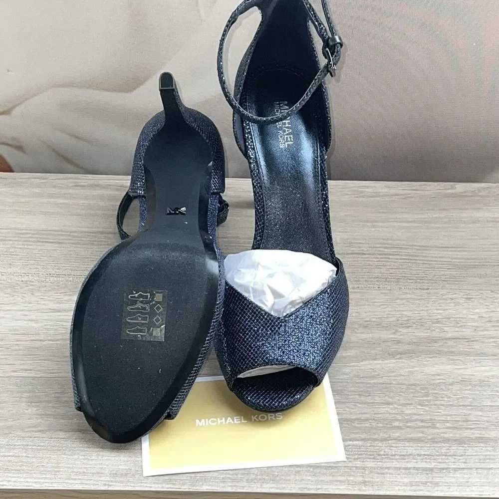 Michael Kors Cambria women's pumps,open toe, sling-Back, Glitter Heels size 9.5